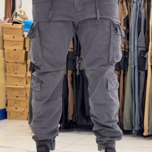 Men's Charcoal Gray Cargo Joggers – Versatile Urban Streetwear Style
