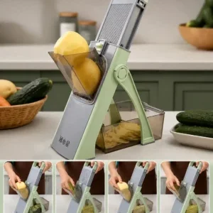Manual Vegetable Slicer and Cutter Set with Built-In Storage Container